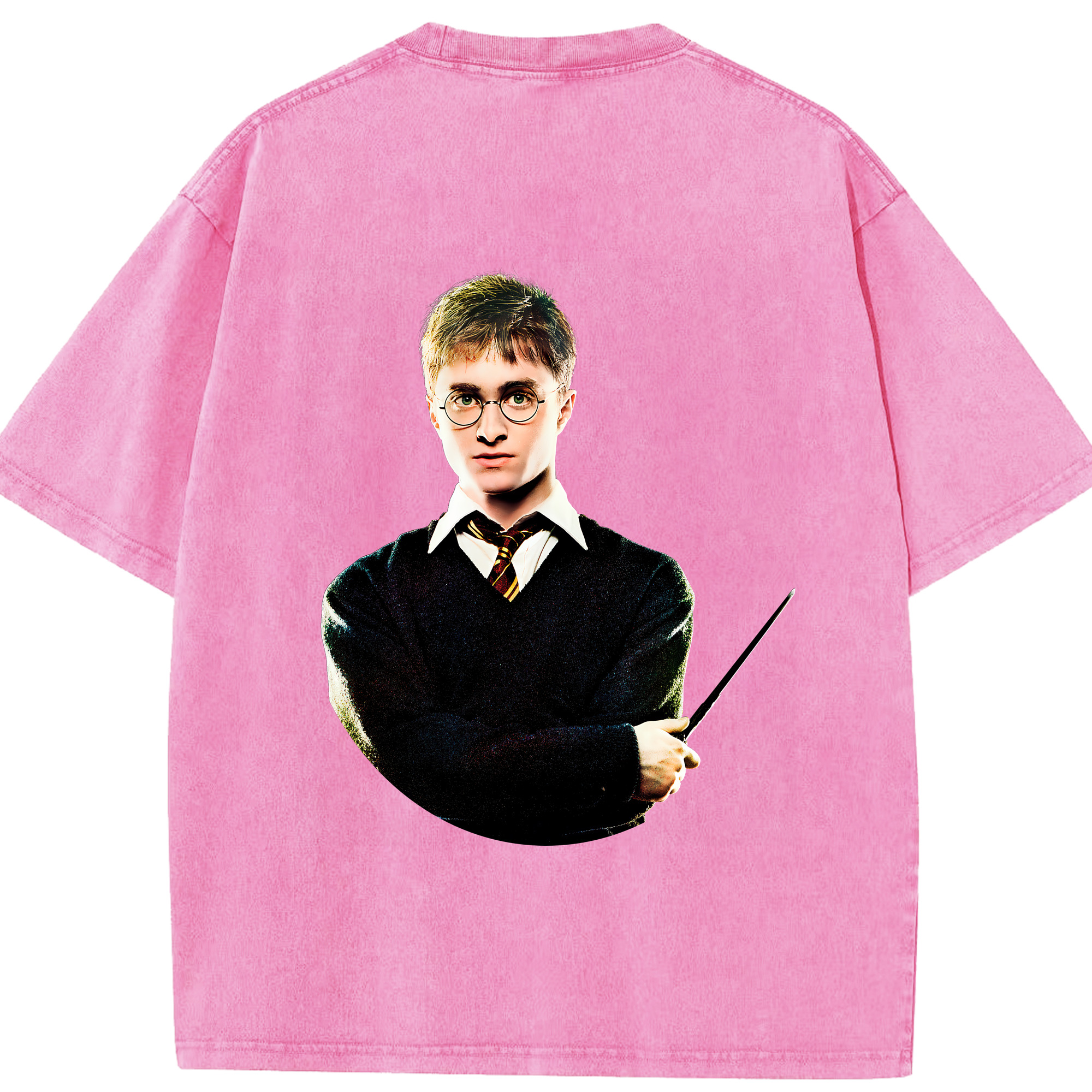 （画像用） Harry Potter ハリー・ポッターシリーズ 綿100% ヴィンテージ風 半袖Tシャツ（背面プリント）
